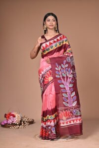 Handpainted Batik Pure Murshidabad Silk Saree BTK005