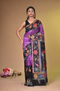 Batik Handpainted Murshidabad Silk Saree BTK004