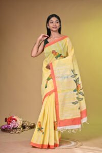 Handpainted soft cotton saree CTNHP001